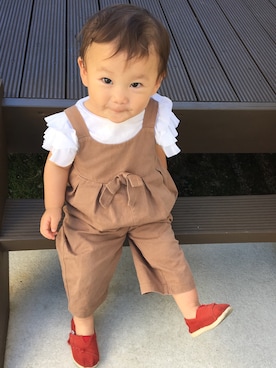 「1歳半」｜「アイテム（オールインワン・サロペット）」を使った、fuminさん（キッズ・80cm）の夏コーディネート