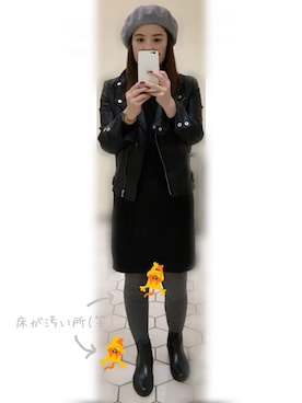 「Daniel Wellington（ダニエルウェリントン）の販売終了クラシックペティット アッシュフィールド32mm（アナログ腕時計）」を使った、えり#LOVERI#15さん（レディース・158cm）の冬コーディネート