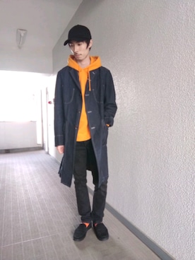 「Johnbull（ジョンブル）のアイテム（チェスターコート）」を使った、kosuさん（メンズ・170cm）の春コーディネート