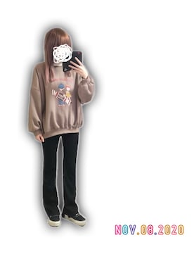 「SpRay PREMIUM（スプレイプレミアム）のアイテム（スウェット）」を使った、「 ねむる 」さん（レディース・156cm）の秋コーディネート