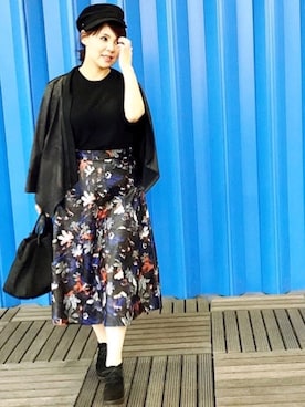 「骨格診断」｜「アイテム（ジャケット/アウター）」を使った、桜谷 ゆうこさん（レディース・163cm）の秋コーディネート