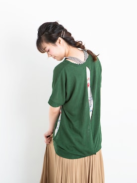 「後ろ切替クロスタンクトップ（タンクトップ、その他）」を使った、lycopenetomato3さん（レディース・165cm）の夏コーディネート