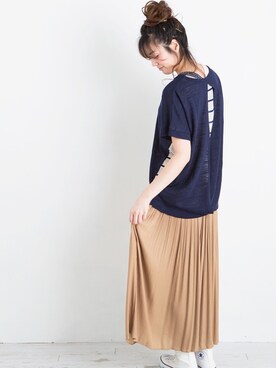 「CONVERSE（コンバース）のconverse（コンバース） ALL STAR HI（オールスターHI）（スニーカー、ホワイト系）」を使った、lycopenetomato3さん（レディース・165cm）の夏コーディネート