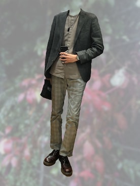 「COMME CA ISM（コムサイズム）のアイテム（フォーマルスーツ/小物）」を使った、yukihiroさん（メンズ・180cm）の秋コーディネート