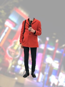 「COMME CA ISM（コムサイズム）のアイテム（ダウンジャケット/コート）」を使った、yukihiroさん（メンズ・180cm）の冬コーディネート