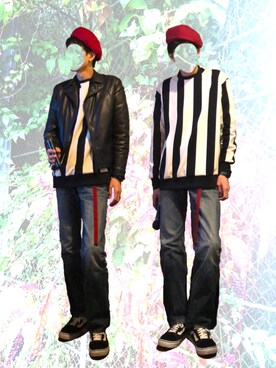 「AZUL by moussy（アズールバイマウジー）のアイテム（ブルゾン）」を使った、yukihiroさん（メンズ・180cm）の冬コーディネート