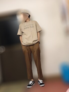 「HARE（ハレ）のアイテム（ハンチング/ベレー帽）」を使った、yukihiroさん（メンズ・180cm）の秋コーディネート