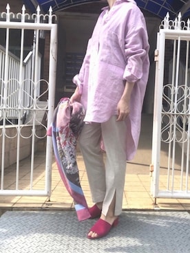 「Munich（ミューニック）のアイテム（パンツ）」を使った、wuqaさん（レディース・164cm）の春コーディネート