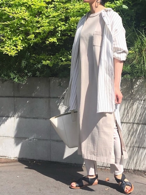 Munichwuqaさんのワンピース「【Munich定番】ヘビーウェイトジャージTシャツワンピース(Munich|ミューニック)」を使ったコーディネート