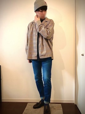 「アイテム（ニットキャップ/ビーニー）」を使った、nao / なおさん（メンズ・177cm・20代）の春コーディネート
