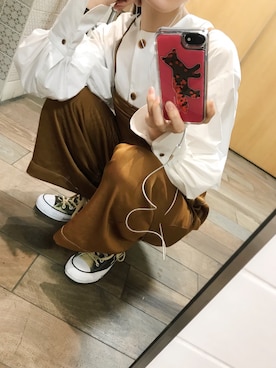 「チャックテイラー」｜「アイテム（サロペット/オーバーオール）」を使った、AYAKOさん（レディース・163cm）の春コーディネート