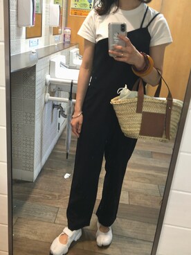 「LAULEN（ローレン）のアイテム（サロペット/オーバーオール）」を使った、AYAKOさん（レディース・163cm）の夏コーディネート