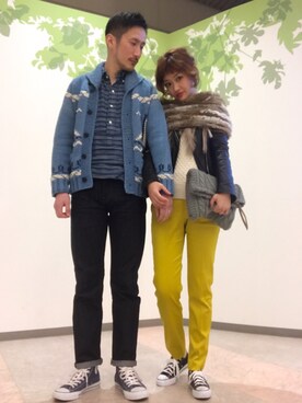 「Ungrid（アングリッド）のアイテム（マフラー）」を使った、D♡nut🍩さん（レディース・157cm）の冬コーディネート