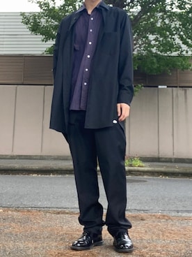 「JW Anderson（ジェイダブリューアンダーソン）のアイテム（スラックス）」を使った、虚空さん（メンズ・178cm）の秋コーディネート
