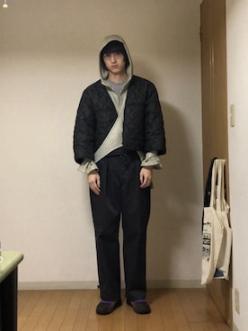 「hatra（ハトラ）のアイテム」を使った、けいすけさん（メンズ・179cm）の春コーディネート
