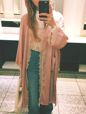 「アイテム（キャミソール、ベージュ系）」を使った、kasumiさん（レディース・155cm）の春コーディネート