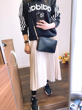 「GRL（グレイル）のプリーツスカート（スカート）」を使った、naru2ruiさん（レディース・157cm）の冬コーディネート