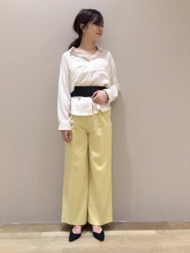 「A part by（アパートバイ）の【WEB限定色・サイズ】セパレートストラップパンプス 745480 （パンプス）」を使った、momoさん（レディース・167cm）の冬コーディネート