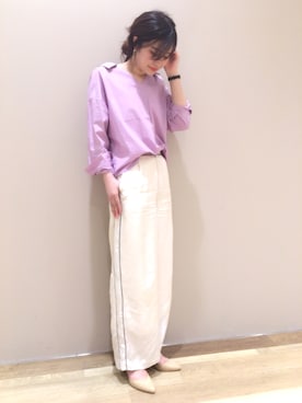 「A part by（アパートバイ）の【WEB限定色・サイズ】セパレートストラップパンプス 745480 （パンプス）」を使った、momoさん（レディース・167cm）の春コーディネート