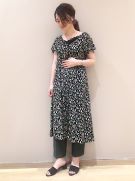 「レースタンク」｜momoさん（レディース・167cm）の夏コーディネート