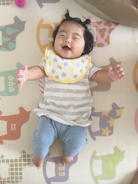 「無印良品（ムジルシリョウヒン）のアイテム（シャツワンピース）」を使った、meg♡さん（キッズ・60cm）の秋コーディネート