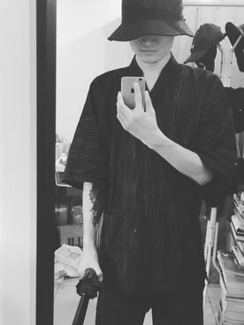 「アイテム（ルームウェア、ブラック系）」を使った、鮟鱇さん（メンズ・177cm）の冬コーディネート