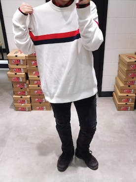 「UNIQUE（ユニーク）のアイテム」を使った、年夏至さん（メンズ・171cm）の冬コーディネート