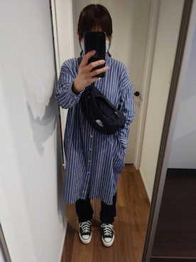 「TICCA（ティッカ）のアイテム（シャツワンピース）」を使った、koronosuke さん（レディース・156cm）の春コーディネート