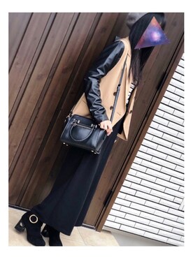 「OZOC（オゾック）のアイテム（ハンチング/ベレー帽）」を使った、あるまさん（レディース・155cm）の冬コーディネート