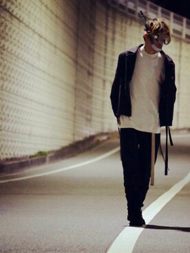 「肌ウーノ」｜「アイテム（デニムジャケット）」を使った、かりすまさん（メンズ・175cm）の春コーディネート