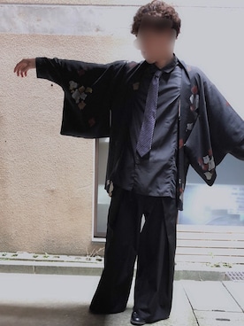 「袴パンツ」｜「アイテム（その他アウター）」を使った、Ryu@さん（メンズ・177cm）の春コーディネート
