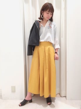「AS KNOW AS PINKY（アズノゥアズピンキー）のアイテム（ライダースジャケット）」を使った、RINAさん（レディース・161cm）の春コーディネート