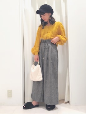 「グレンチェック」｜「アイテム（キャスケット）」を使った、RINAさん（レディース・161cm）の秋コーディネート
