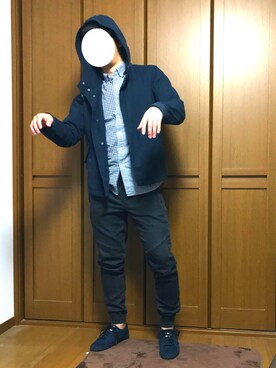 「green label relaxing（グリーンレーベルリラクシング）のアイテム（モッズコート）」を使った、ワークさん（メンズ・179cm）の秋コーディネート