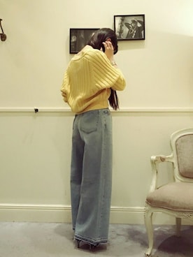 「woadblue（ウォードブルー）のアイテム（パンツ）」を使った、本社 プレスさん（レディース・160cm）の春コーディネート