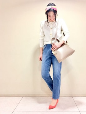 「アイテム（財布/小物、ベージュ系）」を使った、本社 プレスさん（レディース・161cm）の春コーディネート