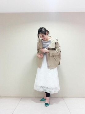 「ROPE'（ロペ）のアイテム（ブルゾン）」を使った、本社 プレスさん（レディース・161cm）の春コーディネート