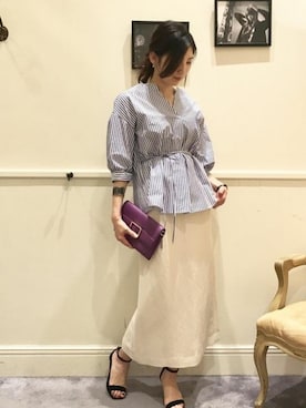 「ROPE'（ロペ）のアイテム（バッグ）」を使った、本社 プレスさん（レディース・164cm）の夏コーディネート