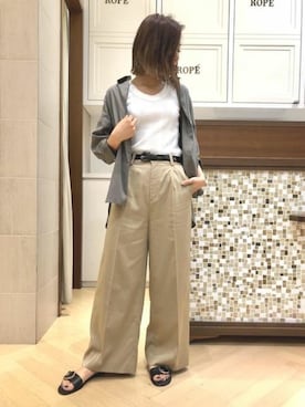 「ROPE'（ロペ）のアイテム（タンクトップ）」を使った、本社 プレスさん（レディース・158cm）の夏コーディネート