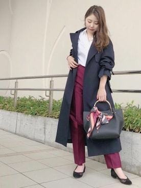 本社 プレスさん（レディース・154cm）の秋コーディネート