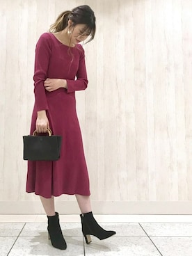 「ROPE'（ロペ）のアイテム（バッグ）」を使った、本社 プレスさん（レディース・165cm）の冬コーディネート