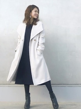 「カシミヤ」｜「アイテム（ワンピース/ドレス）」を使った、本社 プレスさん（レディース・151cm）の冬コーディネート