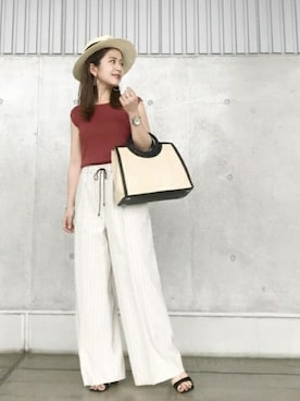 「ハットコーデ」｜本社 プレスさん（レディース・171cm）の夏コーディネート