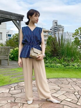 「GIANNI NOTARO（ジャンニノターロ）のアイテム」を使った、本社 プレスさん（レディース・156cm）の夏コーディネート