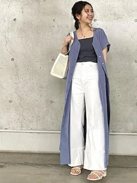 「アイテム（ワンピース、ブルー系）」を使った、本社 プレスさん（レディース・151cm）の夏コーディネート