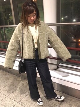「MACPHEE（マカフィー）のアイテム（ブルゾン）」を使った、ぽんきちさん☆さん（レディース・150cm）の冬コーディネート