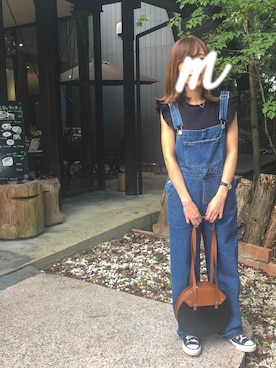 「サークルバッグ」｜「アイテム（オールインワン・サロペット）」を使った、ぽんきちさん☆さん（レディース・150cm）の秋コーディネート