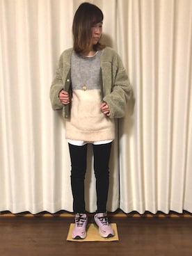 「AMBIDEX（アンビデックス）のアイテム（トップス）」を使った、ぽんきちさん☆さん（レディース・150cm）の冬コーディネート