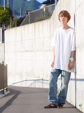 「アイテム（サンダル）」を使った、Yanagiさん（メンズ・177cm・10代）の夏コーディネート