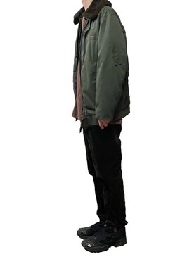 「インスタフォローしてね！」｜「アイテム（ブルゾン）」を使った、Yanagiさん（メンズ・177cm）の冬コーディネート